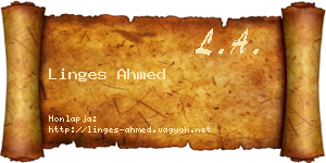 Linges Ahmed névjegykártya